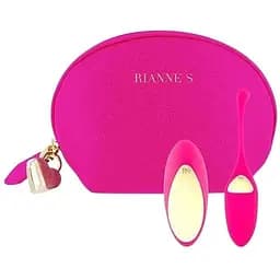 Виброяйцо Rianne S: Pulsy Playball Deep Pink с вибрирующим пультом Д/У косметичка-чехол