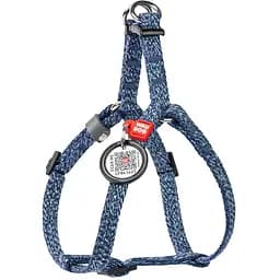 Шлея для котов и мини-собак Waudog Re-cotton, из восстановленного хлопка, с QR паспортом, XS, 28-40х1 см, синий (167012)