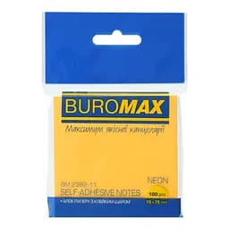 Блок для приміток Neon, 75x75 мм, 100 аркушів, помаранчевий, 3 шт. в упаковці