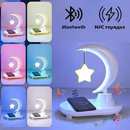 Нічник із колонкою Music Atmosphere Lamp з функцією бездротової зарядки - мініатюра 5