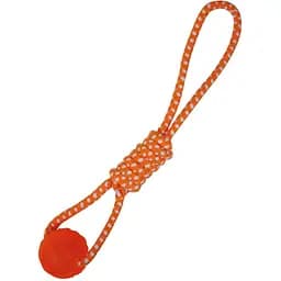 Игрушка для собак Croci Взрывной шар на узловой веревке оранжевая 41х6 см