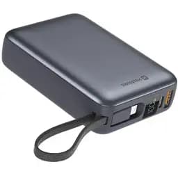 Батарея універсальна Swissten 20000mAh SPACE 22/5W PD QC w/built-in cables USB-C/LIGHTNING Silver (8595217490598)