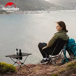 Розкладний туристичний стіл полегшений Naturehike NH19Z027-Z сітка-карбон (Чорний) - мініатюра 4