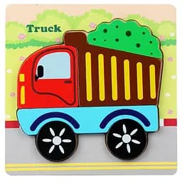 Деревянный пазл для детей Грузовик Truck 15×15 см развивающая игрушка детский пазл транспорт сортер машинка для малышей