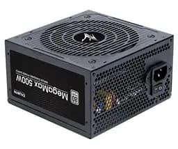Блок питания 500 Вт, Zalman MegaMax, черный, 80 Plus, Active PFC, 12 см HDB, 3xMolex/6xSATA/2x6+2-pin/2x4+4-pin