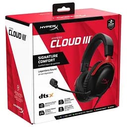 Навушники HyperX гарнітура ігрова геймерські Cloud III 3.5 mm (727A9AA) чорні червоні - мініатюра 4