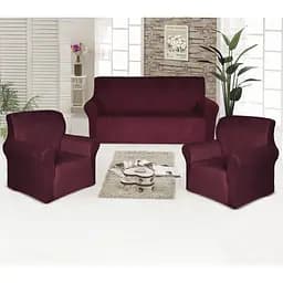 Набір чохлів на диван та крісла Love You велюр ly81118 бордовий (81118)