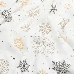 Простирадло Cosas на резинці фланель 80х160 winter cs1, бежевий (Flannel_SnowflakesBlackBeige_80x160x20) - мініатюра 6