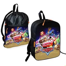 Школьный рюкзак детский Тачки Молния Маккуин + Сумка для обуви спортивной формы рюкзак-мешок мальчику (01848)