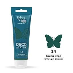 Акрил для декору Зелений темний (14) матовий 75 мл Rosa Talent