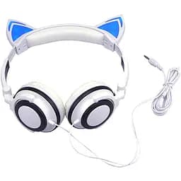 Светящиеся наушники с кошачьими ушками BL108 White