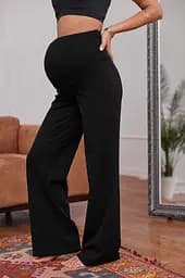Трендовые теплые брюки для беременных в рубчик Foggia 3XL (52) Lullababe Черный
