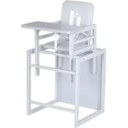 Стульчик для кормления Ommi Grey 2 в 1 из натуральных материалов, с подножкой, до 25 кг