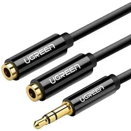 Аудио кабель-адаптер AUX Ugreen AV134 3.5 мм Male to 2 Female Audi Cable 25 см (20816)