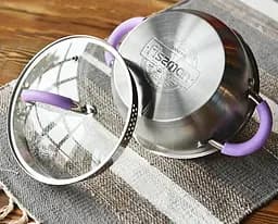 Каструля Fissman Annette з нержавіючої сталі з кришкою-друшляком Ø24хØ19х12,5 см kuh0007851 - мініатюра 6