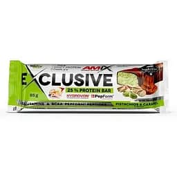 Батончик Amix Exclusive Protein Bar фісташки і карамель 85 г