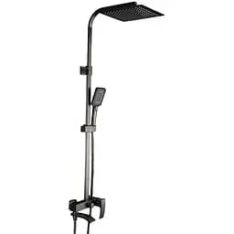 Душова система Gappo G2407-9, поворотний вилив - перемикач на душову головку, 3 режими, графітовий хром