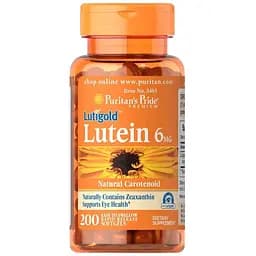 Натуральна добавка Puritan's Pride Lutein 6 mg with Zeaxanthin, 200 капсул