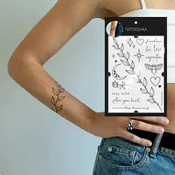 Набір тимчасових татуювань FREEDOM LOVE Tattooshka LB-100 - мініатюра 2