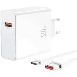 Швидкий зарядний пристрій — комплект із кабелем Type-C — 120 W TURBO адаптер XO L128