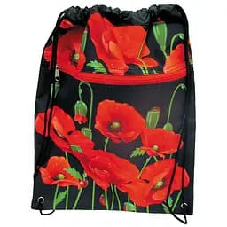 Мішок для взуття на змійці Маки на чорному, 42x32.5 см, 15121-JO