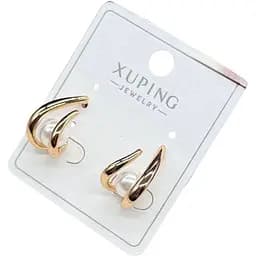 Сережки Xuping з перлиною гіпоалергенне медичне золото