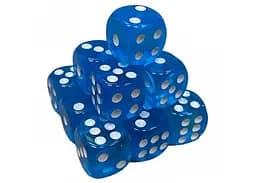 Настольная игра Games 7 Days Кубик D6 прозрачный с точками (синий) , 1 шт. (g7dtransd6dotsblue)