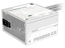 Блок питания 550 Вт, Gigabyte P550SS, белый, 80+ серебристый, Active PFC, 12 см, 2xMolex/5xSATA/2x6+2-pin/1x20+4-pin