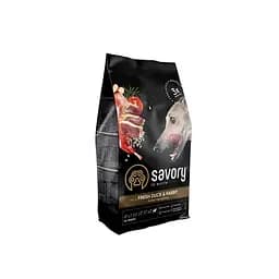 Сухий корм для собак всіх порід Savory Adult All Breeds багатий на свіжу качку та кролика 3 кг (кролик і утка)