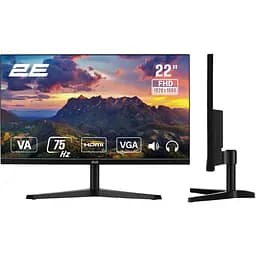 Монітор 2E 21.5" A2222B D-Sub HDMI MM VA 75Hz teh0014224
