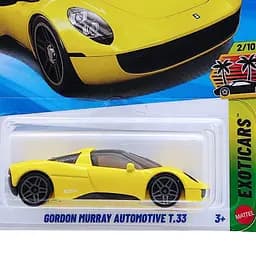Базова машинка Hot Wheels Exoticars Gordon Murray Automotive T.33 жовта (5785) JJJ62-N521 - мініатюра 2