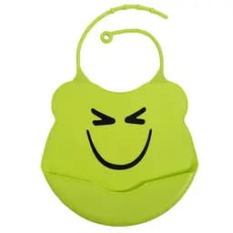 Слюнявчик-нагрудник Lindo, силиконовый, на застежке, зеленый (Ф933 зел см)