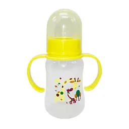 Бутылочка для кормления с ручками Mega Zayka MGZ-0205(Yellow) желтый, 150 мл