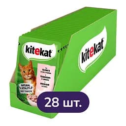 Влажный корм для кошек Kitekat с лососем в соусе 2.38 кг (28 шт. х 85 г)