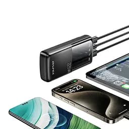 Зовнішній акумулятор Power bank AWEI P13K 20000 mAh PD22,5W + швидке заряджання батарея заряджання Чорний - мініатюра 2