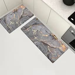 Набір діатомітових килимків для ванної та кухні Aquarius 50х80 см/50х120 см Сірий Мармур