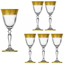 Набір келихів для вина Lora Версаль 165 мл 6 шт. Gold NGC28SETWINE