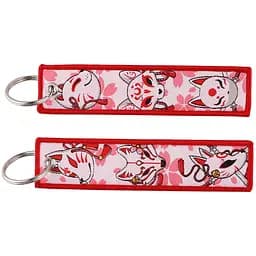 Брелок тканевый в японском стиле Маска лисы Кицунэ 10 см