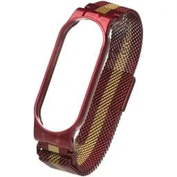 Ремінець для Xiaomi Mi Band 5 Milanese Loop Color Колір Червоно-Золотий