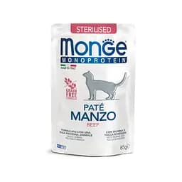 Паштет для стерилізованих котів Monge Cat Monoprotein Sterilised М'ясний з яловичиною 85 гр
