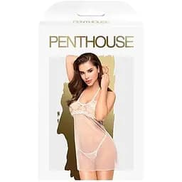 Приталенная сорочка-сетка со стрингами Penthouse All Yours White M/L