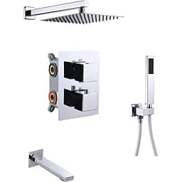 Душова система прихованого монтажу з термостатом із виливом Nett TSH-521, Хром