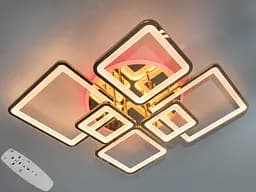 LED-люстра на пульті з димером і різнокольоровим підсвічуванням, 150 Вт