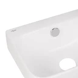 Умивальник Qtap Tern підвісний прямокутний права 450x260x155 мм White + донний клапан PU02O, Білий - мініатюра 5