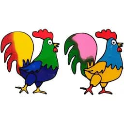 Новогодняя наклейка на окно Devilon Петух 18 см 1 шт. разноцветная в ассортименте (160555-1)