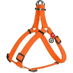 Шлея для собак Waudog Waterproof водостійка з QR-паспортом, металева пряжка-фастекс, XS, помаранчевий