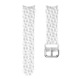 Ремінець для Samsung Galaxy Watch 4 40mm - білий ширина кріплення 20мм силікон Watchbands Diamond (W28-3WB39441171) - мініатюра 2