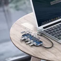 Концентратор Baseus Multi-functional Hub (Type-C to 4xUsb3.0+PD) темно сірий CAHub-EZ0G - мініатюра 3