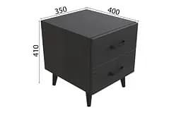 Тумба Віва 2 на конусних ніжках Ferrum-decor 41x35x40 Чорний метал ДСП Сосна Кембра 16 мм (FRD-106810) - мініатюра 4
