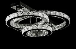 Стельова світлодіодна люстра Splendid Ray L51007/60+40+30XD/3 LED з трьома кришталевими кільцями, пультом, димером, 75 см - мініатюра 3